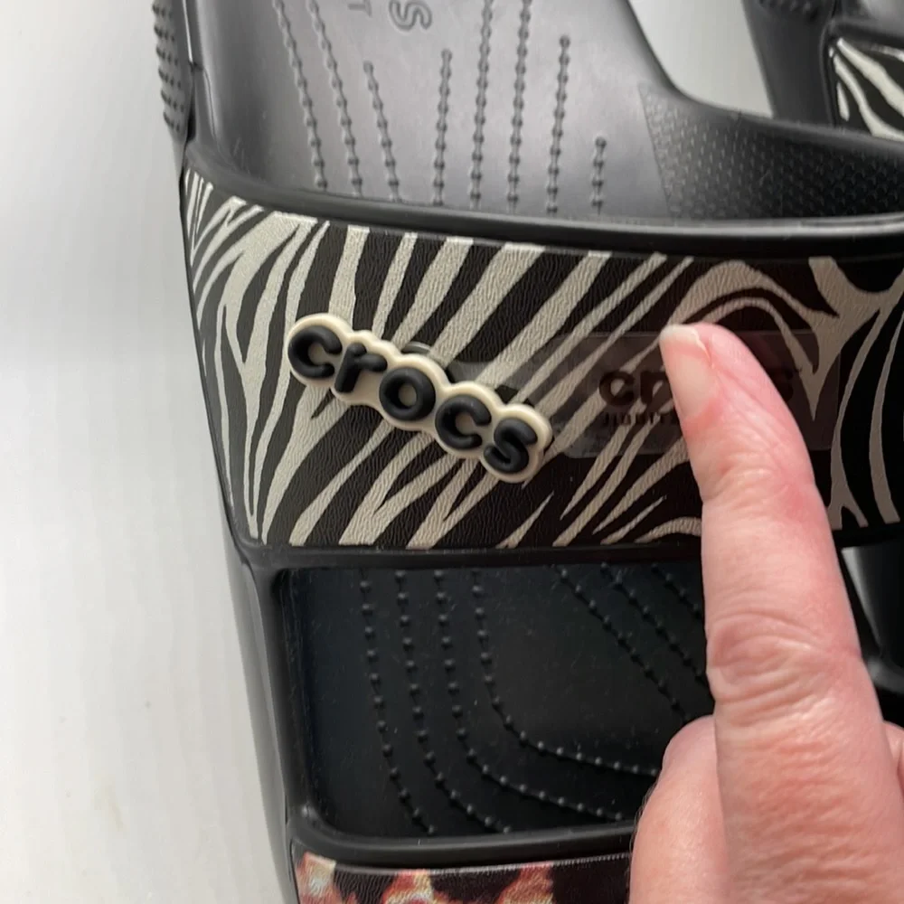 Crocs Classic Sandal - Graphics Black/Multi Animal Remix Men's 15, Women's 17